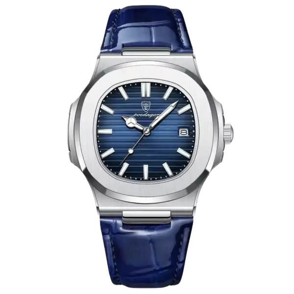 POEDAGAR 613 Watch Hot Sale Leather Strap Calendar Square Dial Classic Quartz Watch Top Brand Waterproof Casual Men's Watches