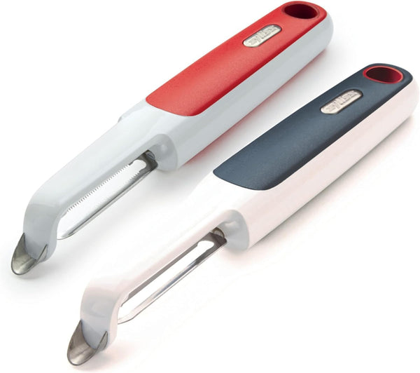 2-Piece Swivel & Soft-Skin Peeler Value Set - Potato, Cucumber and Carrot Vegetable Peeler - Tomato and Peach Fruit Peeler - Kitchen Tool & Gadget with Stainless Steel - Dishwasher Safe