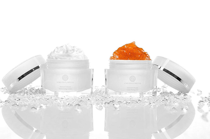 Forever Flawless Facial Peeling Gel and Moisturizing Cream. Two-Step Face Treatment. SPA Exfoliation at Home and Optimal Hydration for a Flawless Look