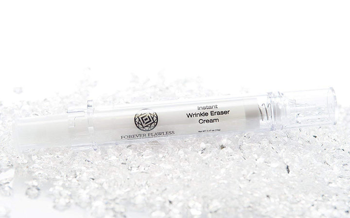 Forever Flawless Diamond infused Instant Wrinkle Eraser Cream. Formulated to Minimize Wrinkles and Fine-Lines and Battle the Aging Process. For a Flawless Appearance.