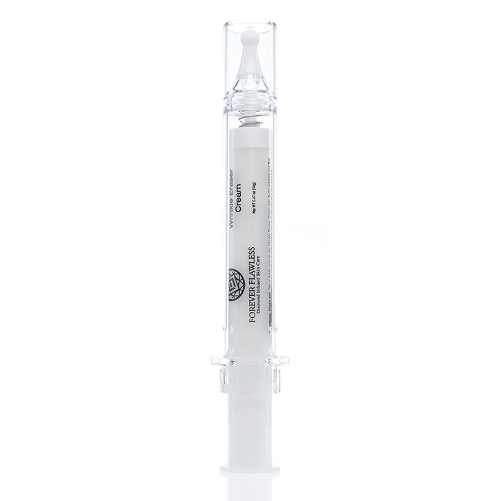 Forever Flawless Diamond infused Instant Wrinkle Eraser Cream. Formulated to Minimize Wrinkles and Fine-Lines and Battle the Aging Process. For a Flawless Appearance.