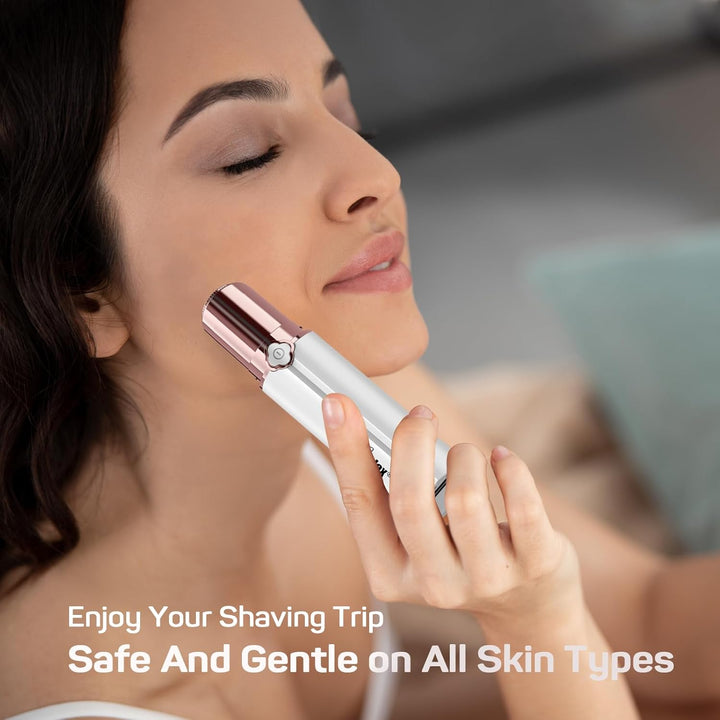 Womens Facial Hair Removal,Electric Face Razors for Women Rechargeable,The Best Hair Remover Device for Face Included 2 x Replacement Heads,Painless Hair Trimmer,for Lip,Mustache, Chin