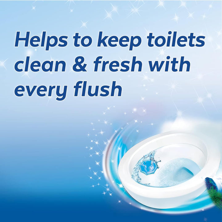 Automatic Toilet Bowl Gel Cleaner – Spring Waterfall Scent, Self-Stick Touch-Free Gel, Continuous Freshness, Prevents Rings, 3 Units