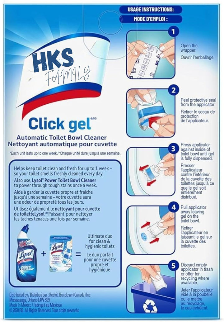 Automatic Toilet Bowl Gel Cleaner – Spring Waterfall Scent, Self-Stick Touch-Free Gel, Continuous Freshness, Prevents Rings, 3 Units