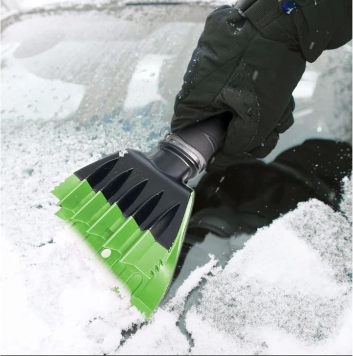 58 Inch Extendable Snow Brush and Ice Scraper with Foam Grip, Heavy Duty Car Snow Removal Tool for Windshield, Windows and Roof – Neon Green