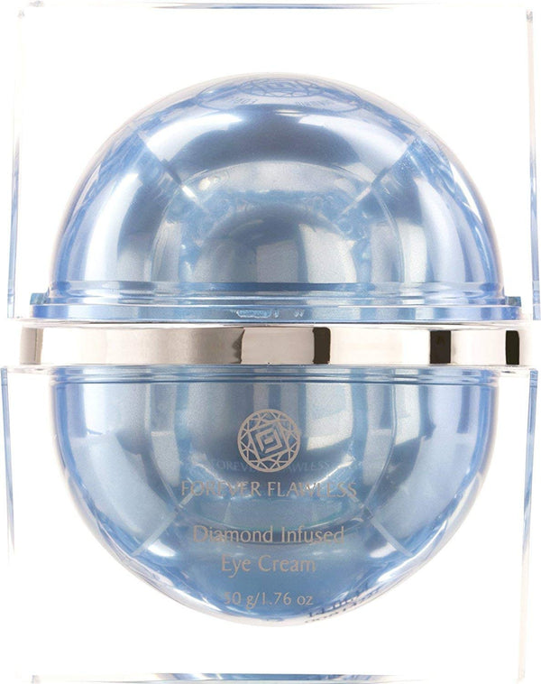 Forever Flawless Diamond Infused Eye Cream. Blue Diamond Eye Cream Formulated to Diminish Puffiness, Bags, Dark Circles, Wrinkles, and Fine-Lines around the Eyes.