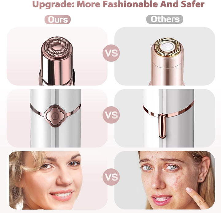 Womens Facial Hair Removal,Electric Face Razors for Women Rechargeable,The Best Hair Remover Device for Face Included 2 x Replacement Heads,Painless Hair Trimmer,for Lip,Mustache, Chin