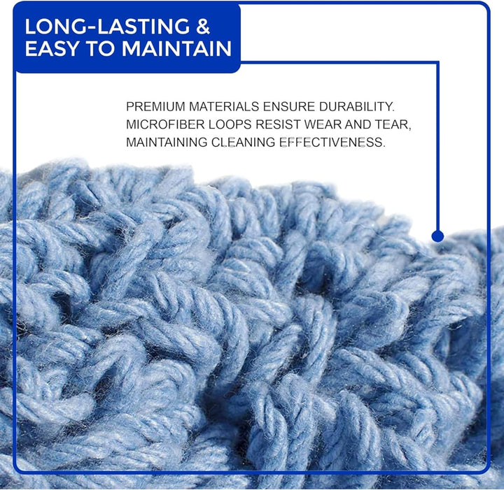 Replacement Mop Heads Pack of 4 – Durable Cotton Refill for Floor Cleaning, Easy to Attach, Washable, Absorbent, Fits Most Standard Mop Handles