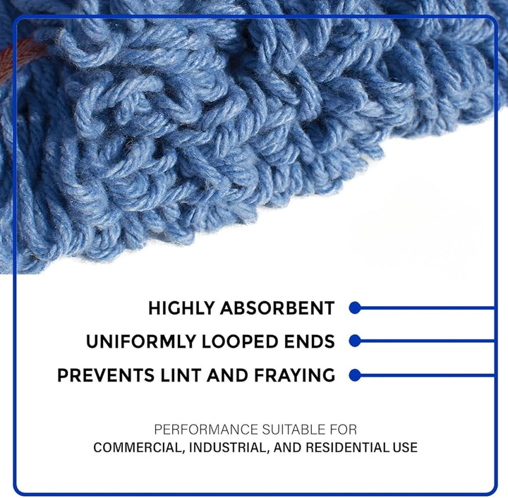 Replacement Mop Heads Pack of 4 – Durable Cotton Refill for Floor Cleaning, Easy to Attach, Washable, Absorbent, Fits Most Standard Mop Handles